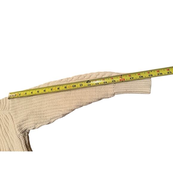 J.Crew Sweater S Ivory Cable Knit Fisherman Chunky Wool Cotton Coastal Chic - Picture 11 of 12